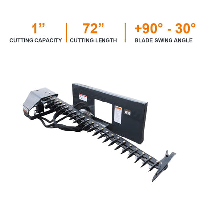 Heavy-Duty 72-Inch Sickle Bar Mower Skid Steer Loader Attachment