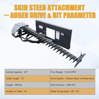 Heavy-Duty 72-Inch Sickle Bar Mower Skid Steer Loader Attachment
