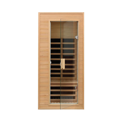 Thermora Premium 1-Person Indoor Low EMF FAR Infrared Heat Hemlock Wood Personal Home Spa Sauna 1200W
