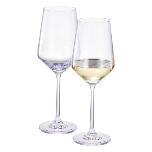 Monet Stemmed Wine Glassware, Purple, Set of 2