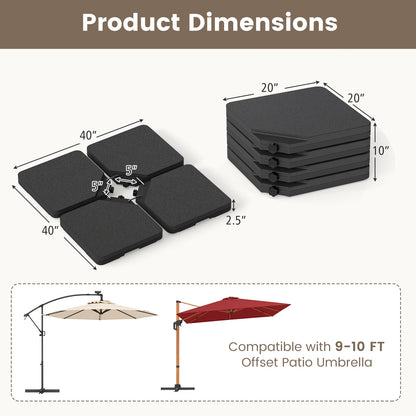 Patio Offset Umbrella Base with Easy-Fill Spouts