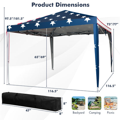 10 x 10 Feet Pop-up Canopy Tent Gazebo Canopy for Outdoor