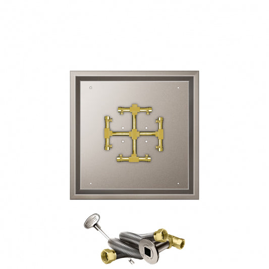 Pro-Series Brass Square Snowflake Burner - Match Lit