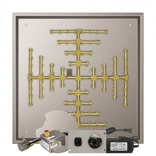 Pro-Series Brass Square Snowflake Burner - Electronic Ignition