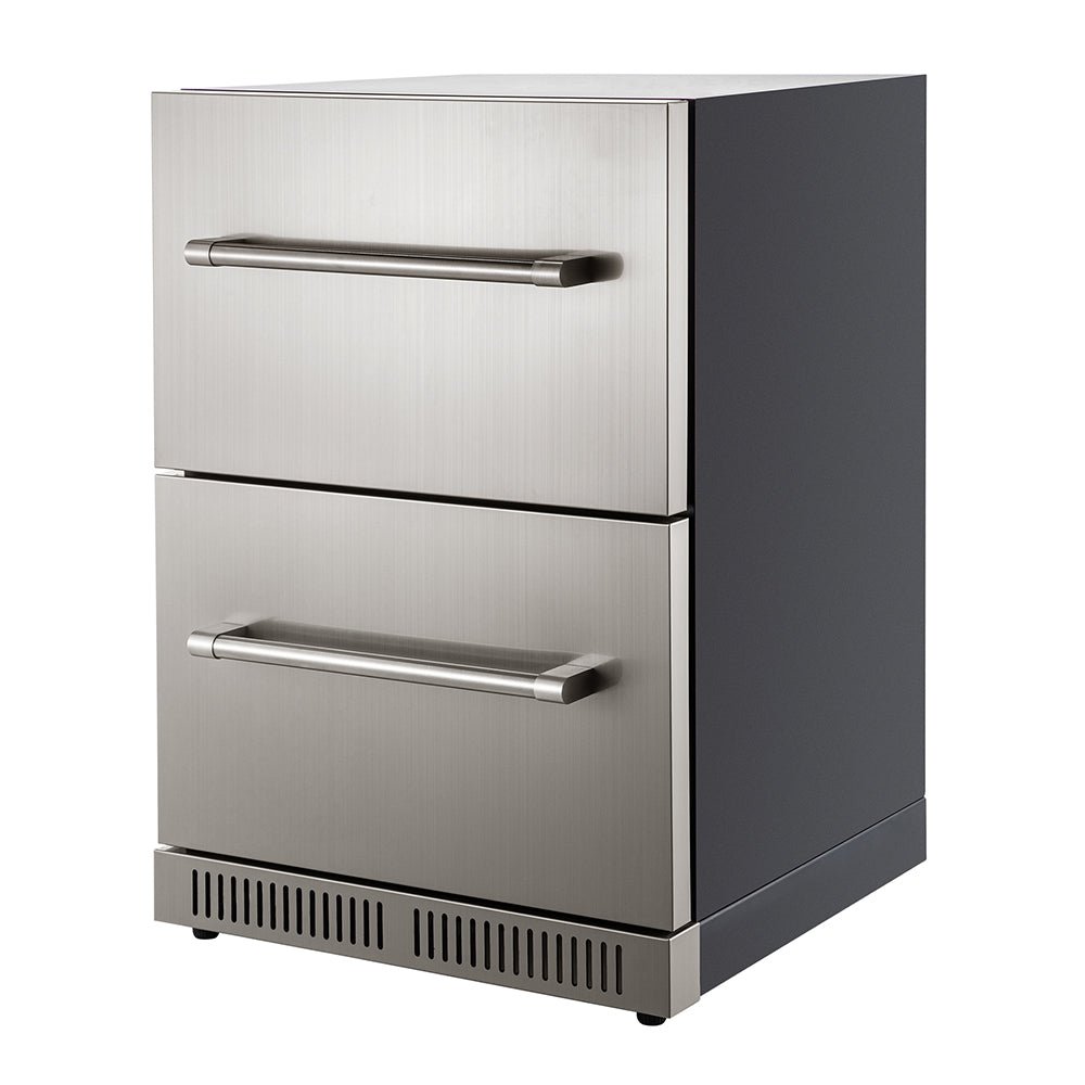 Small Double Drawer Stainless Steel Built-In Undercounter Beverage Refrigerator 5.1 Cu.Ft.
