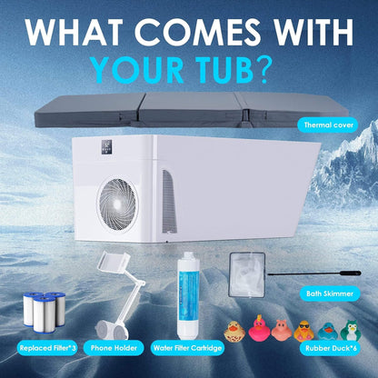 CSC Smart 1-Piece Freestanding Full-Body All-In-One Cold Plunge Tub With Built-In Water Chiller