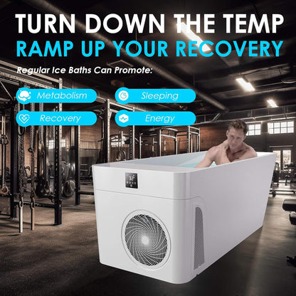 CSC Smart 1-Piece Freestanding Full-Body All-In-One Cold Plunge Tub With Built-In Water Chiller