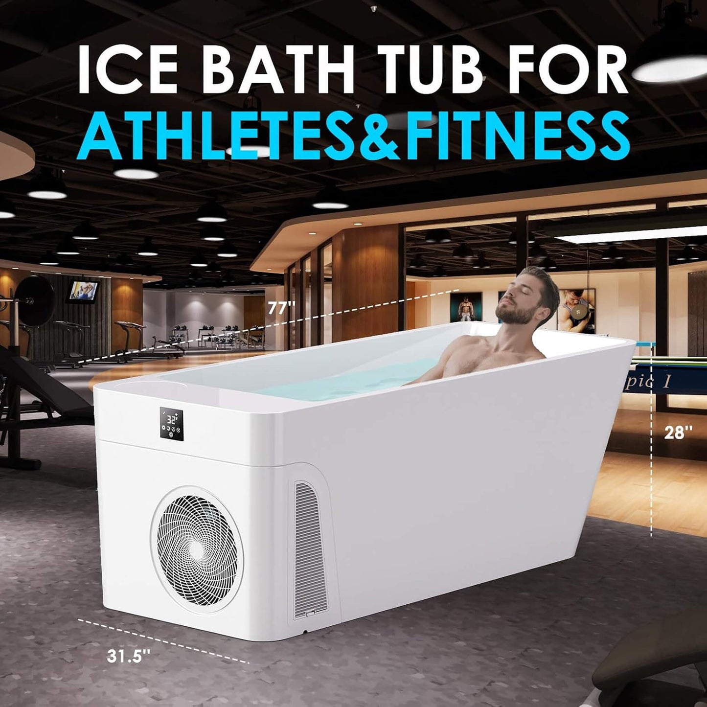 CSC Smart 1-Piece Freestanding Full-Body All-In-One Cold Plunge Tub With Built-In Water Chiller