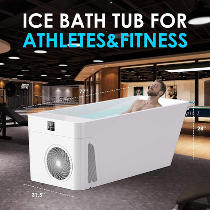 CSC Smart 1-Piece Freestanding Full-Body All-In-One Cold Plunge Tub With Built-In Water Chiller