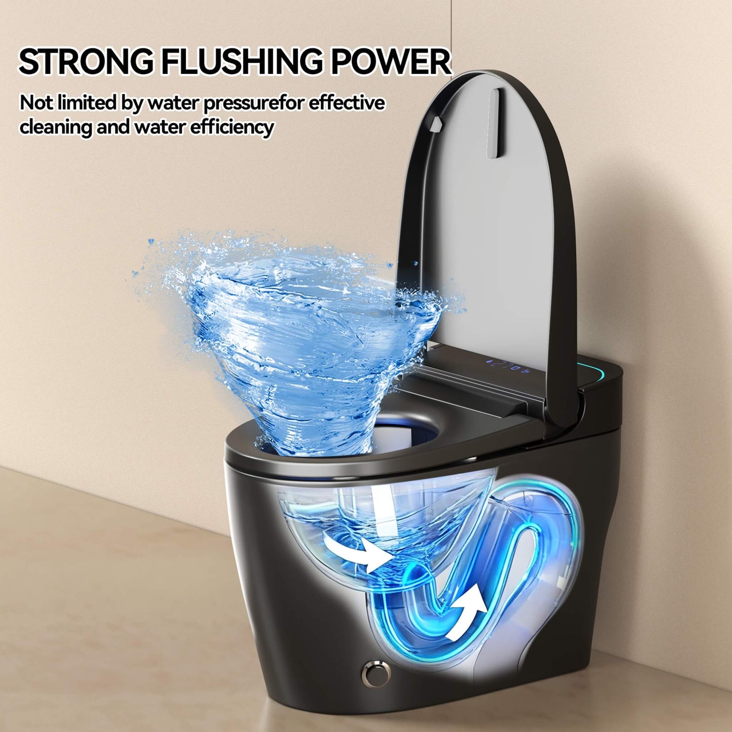 Nuvia Smart One-Piece Bidet Toilet with Auto Open/Close Seat and Dryer