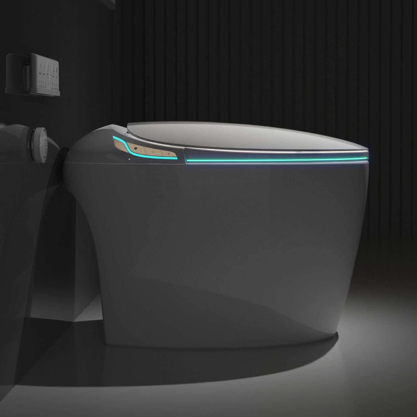 Nuvia Smart One-Piece Toilet with Bidet, Foot Sensor, LED Display, and Dryer