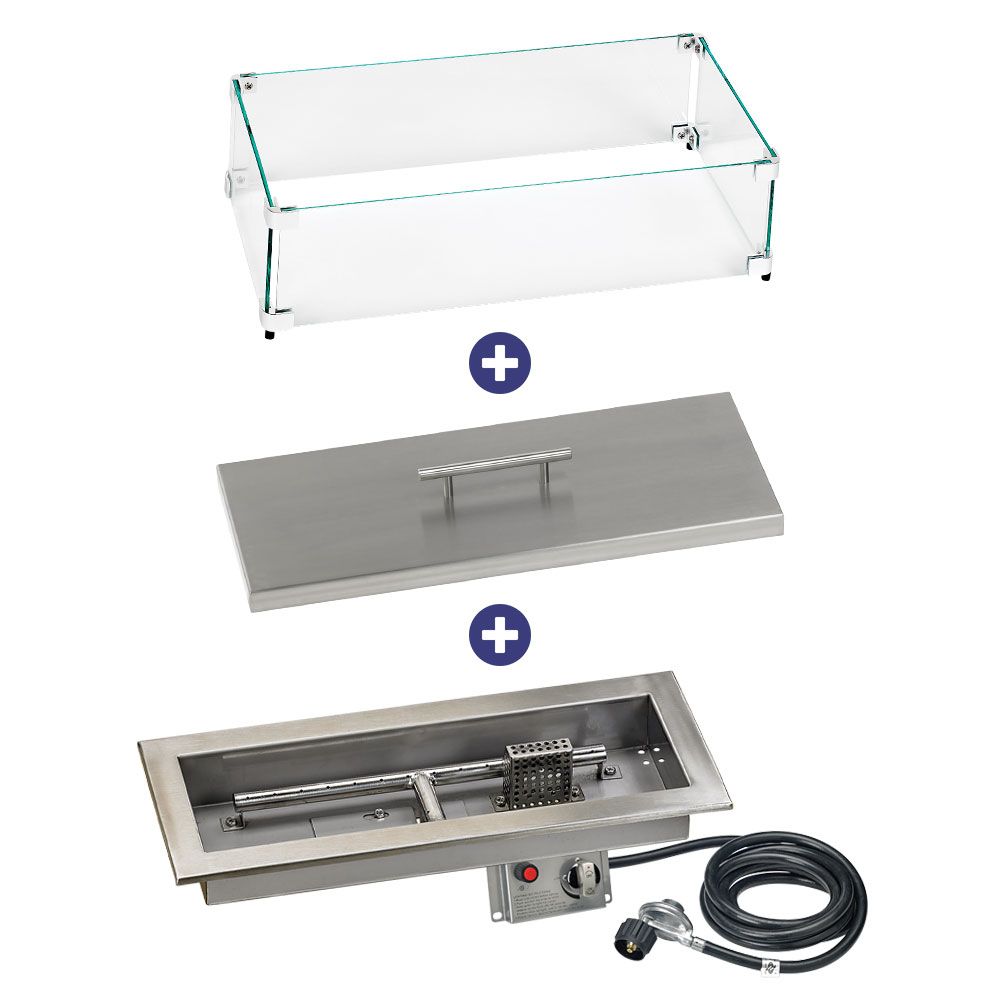 Rectangular Stainless Steel Drop-In Pan with Electronic Ignition System Kit, CSA Certified - Bundle