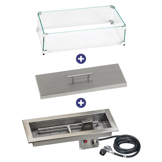 Rectangular Stainless Steel Drop-In Pan with Electronic Ignition System Kit, CSA Certified - Bundle
