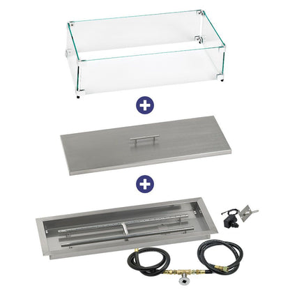Rectangular Stainless Steel Drop-In Pan with Spark Ignition Kit - Bundle