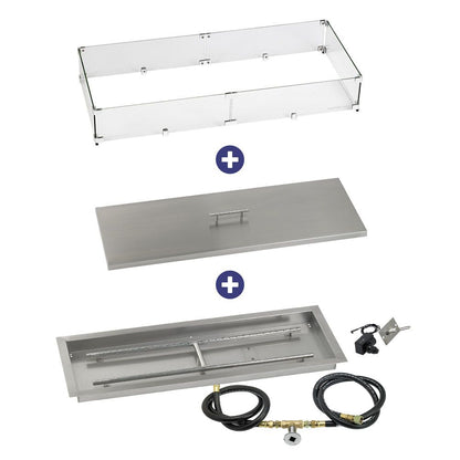 Rectangular Stainless Steel Drop-In Pan with Spark Ignition Kit - Bundle