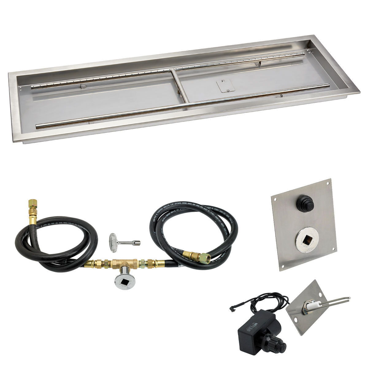Rectangular Stainless Steel Drop-In Pan with Spark Ignition Kit