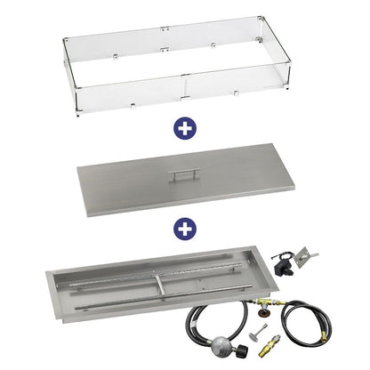 Rectangular Stainless Steel Drop-In Pan with Spark Ignition Kit - Bundle