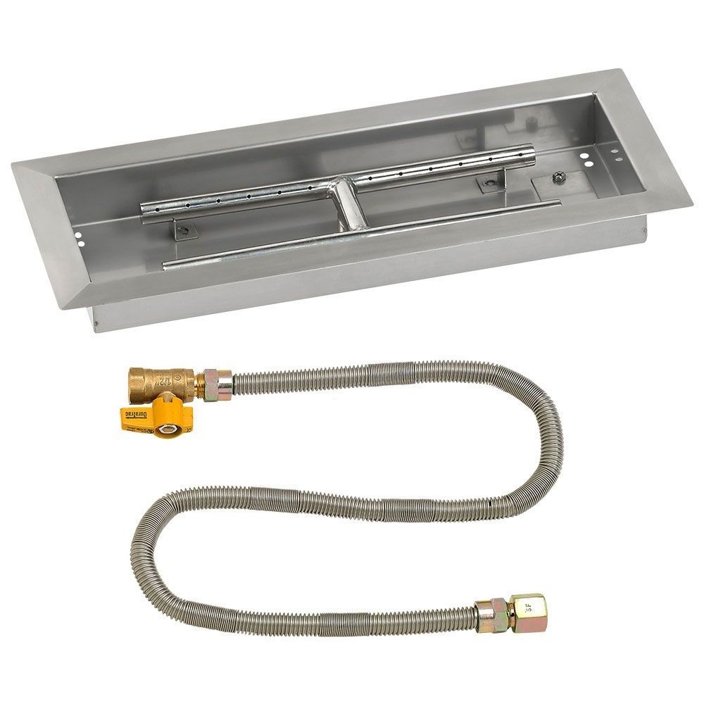 Rectangular Stainless Steel Drop-In Pan with Match Lit Kit