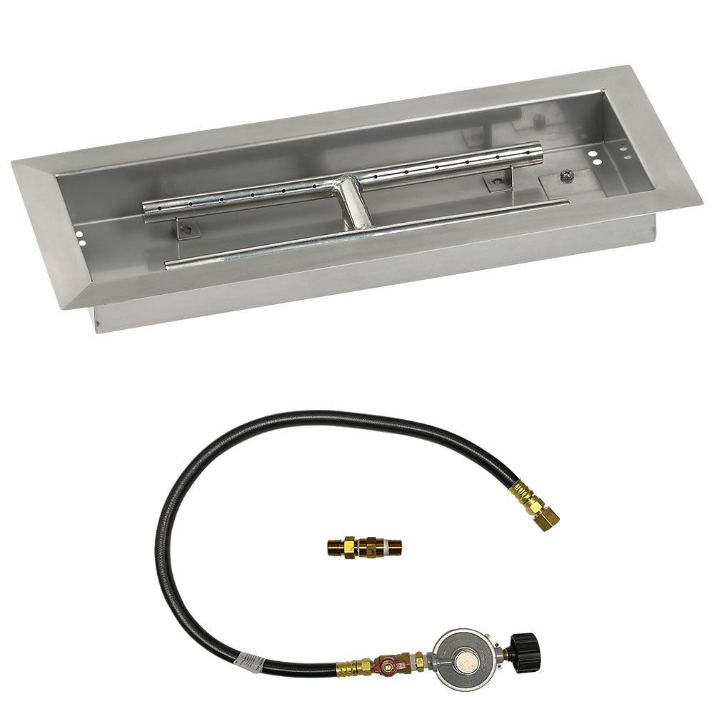 Rectangular Stainless Steel Drop-In Pan with Match Lit Kit
