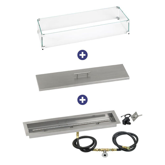 Linear Stainless Steel Drop-In Pan with Spark Ignition Kit - Bundle