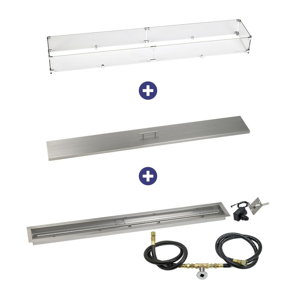 Linear Stainless Steel Drop-In Pan with Spark Ignition Kit - Bundle
