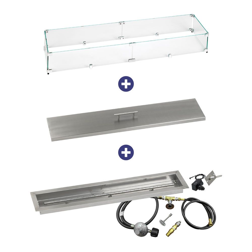 Linear Stainless Steel Drop-In Pan with Spark Ignition Kit - Bundle