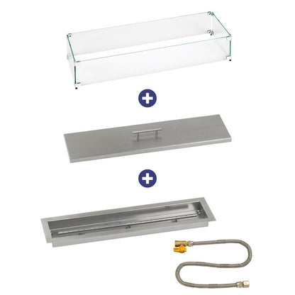 Linear Stainless Steel Drop-In Pan with Match Lit Kit - Bundle