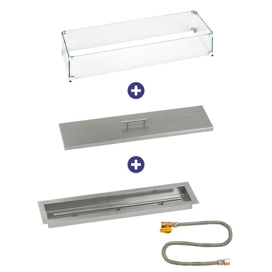 Linear Stainless Steel Drop-In Pan with Match Lit Kit - Bundle