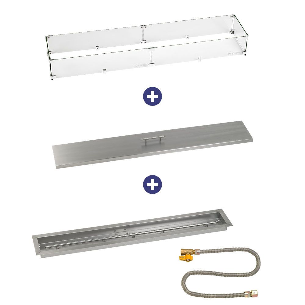 Linear Stainless Steel Drop-In Pan with Match Lit Kit - Bundle