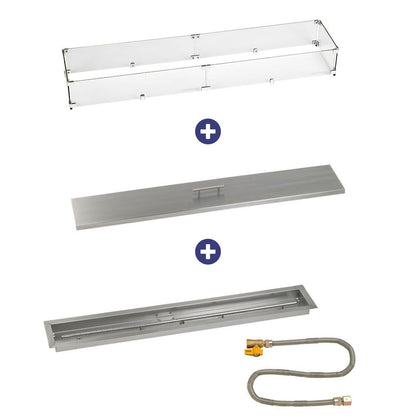 Linear Stainless Steel Drop-In Pan with Match Lit Kit - Bundle