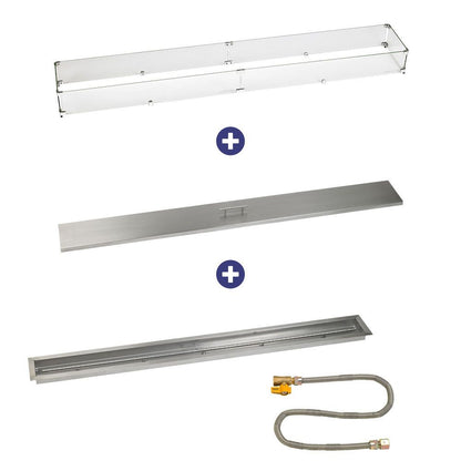 Linear Stainless Steel Drop-In Pan with Match Lit Kit - Bundle