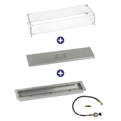 Linear Stainless Steel Drop-In Pan with Match Lit Kit - Bundle