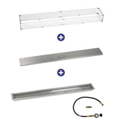 Linear Stainless Steel Drop-In Pan with Match Lit Kit - Bundle