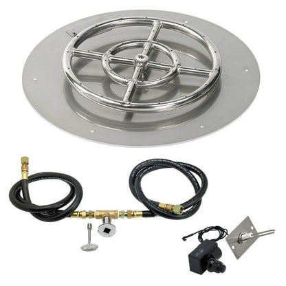 Round Stainless Steel Flat Pan with Spark Ignition Kit
