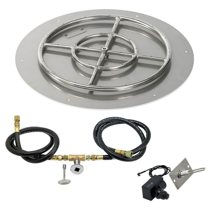 Round Stainless Steel Flat Pan with Spark Ignition Kit