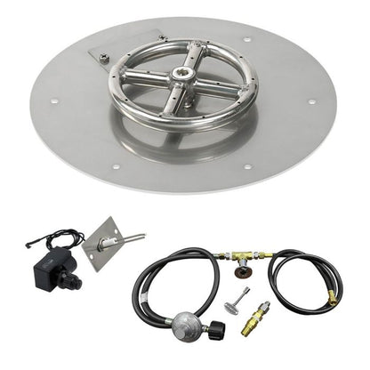 Round Stainless Steel Flat Pan with Spark Ignition Kit