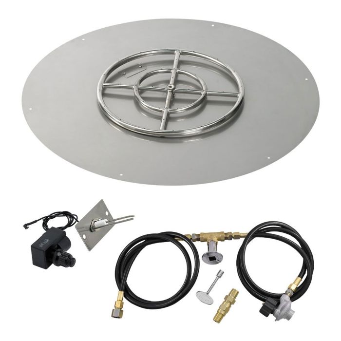 Round Stainless Steel Flat Pan with Spark Ignition Kit