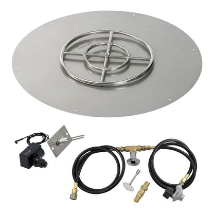 Round Stainless Steel Flat Pan with Spark Ignition Kit