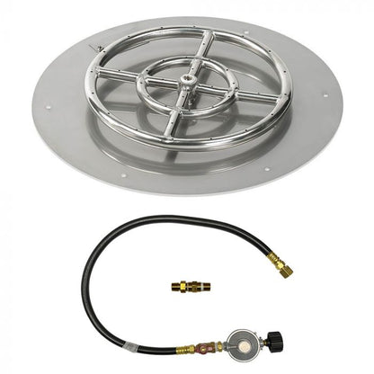 Round Stainless Steel Flat Pan with Match Lit Kit