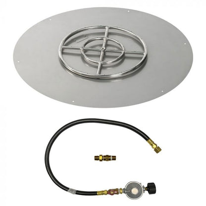 Round Stainless Steel Flat Pan with Match Lit Kit