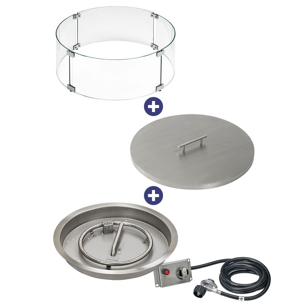 Round Stainless Steel Drop-In Pan with Electronic Ignition Kit, CSA Certified - Bundle