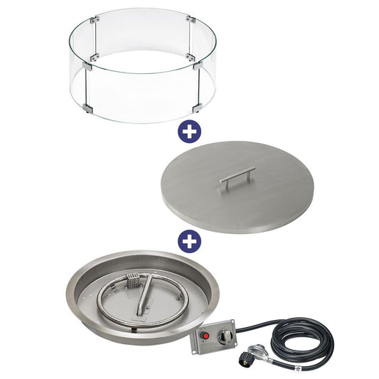 Round Stainless Steel Drop-In Pan with Electronic Ignition Kit, CSA Certified - Bundle