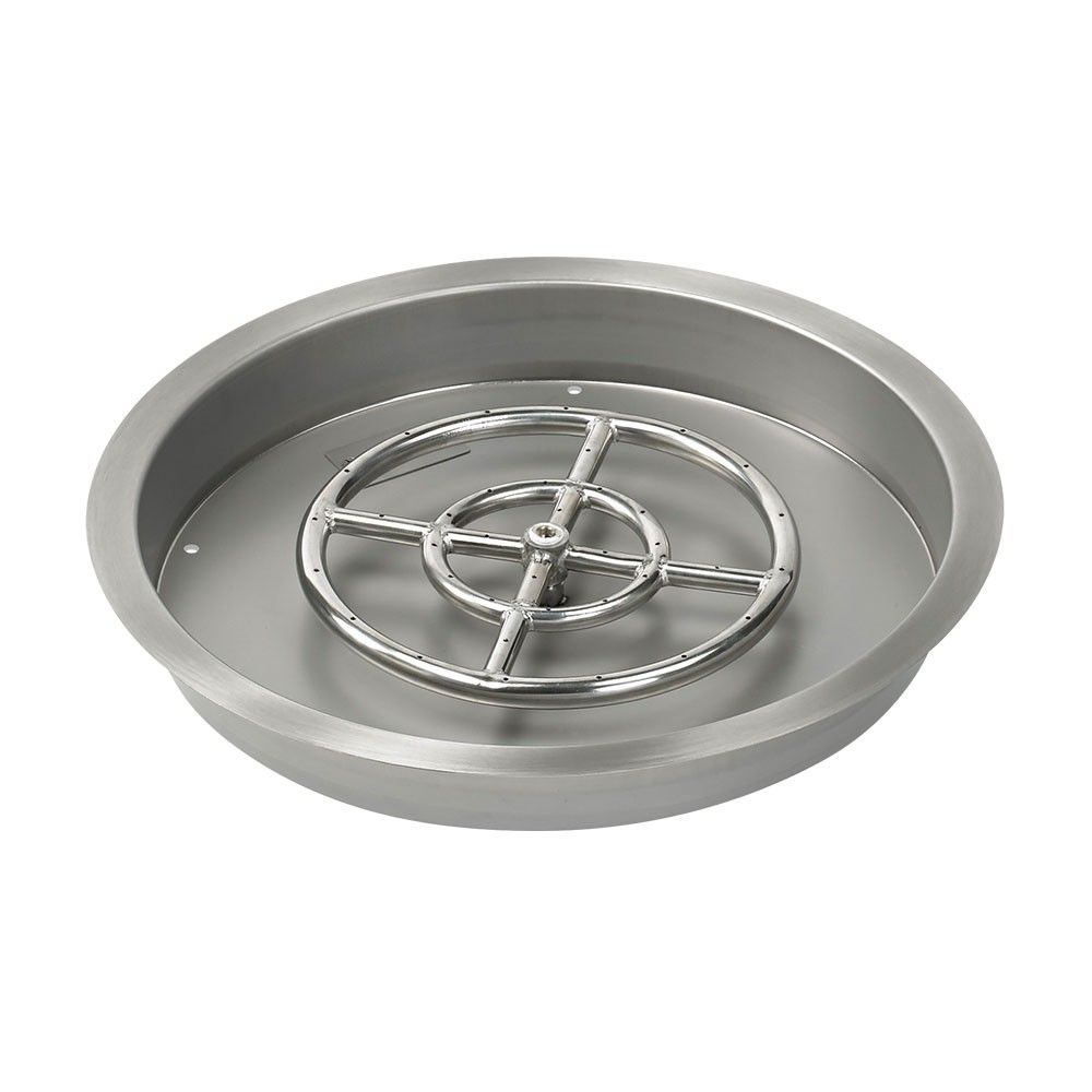 Round Stainless Steel Drop-In Pan with Spark Ignition Kit - Bundle