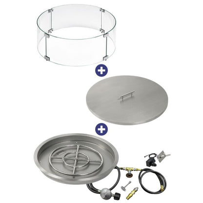 Round Stainless Steel Drop-In Pan with Spark Ignition Kit - Bundle