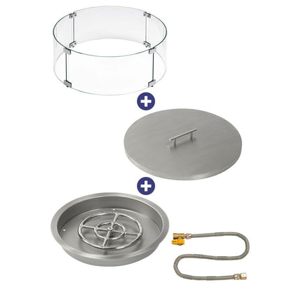 Round Stainless Steel Drop-In Pan with Match Lit Kit - Bundle