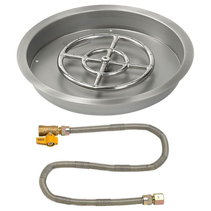 Round Stainless Steel Drop-In Pan with Match Lit Kit