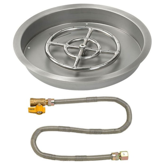 Round Stainless Steel Drop-In Pan with Match Lit Kit
