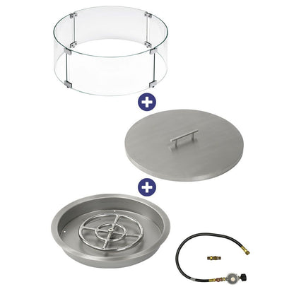 Round Stainless Steel Drop-In Pan with Match Lit Kit - Bundle