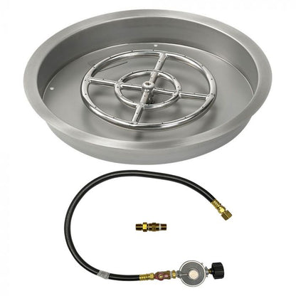 Round Stainless Steel Drop-In Pan with Match Lit Kit
