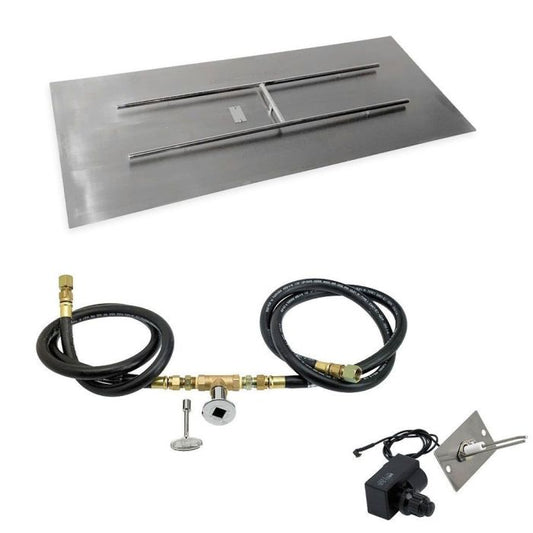 Rectangular Stainless Steel Flat Pan with Spark Ignition Kit